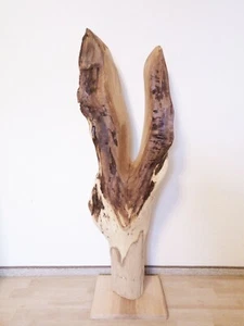 Große Deko Skulptur Baumstamm Holz Kunst Eiche Statue Unikat Handmade  1,16m - Bild 1 von 9