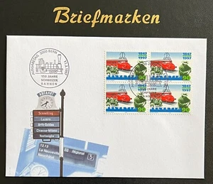 Svizzera 1997 FDC blocco di 4 150 anni ferrovia 2 - Foto 1 di 1