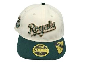 Kansas City Royals Hat Cap Fitted Mens 7 3/8 MLB Baseball 50th New Era - Picture 1 of 9
