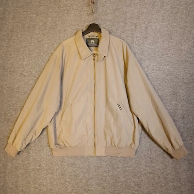 Weatherproof Mens XL Bomber Jacket Brown Microfiber Soft Shell Coat - Image 1 of 4