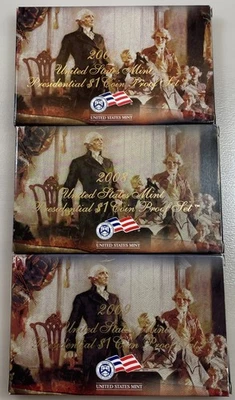 2007, 2008, & 2009-S US Mint Presidential Dollar Proof Coin Sets Box + COA - Image 1 of 4