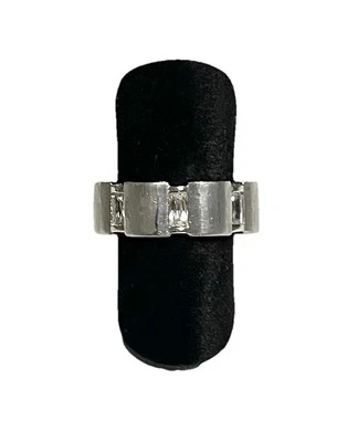 925/- ESPRIT Sterlingsilber Ring, simulierte Diamanten, Gr. 53, 6 mm breit. - Bild 1 von 3
