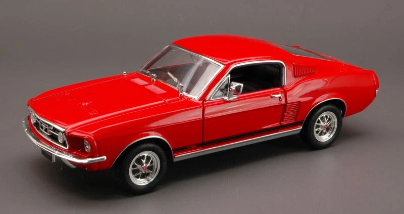 Modellino auto scala 1:24 FORD MUSTANG GT FASTBACK 1967 RED diecast modellism... - Immagine 1 di 1