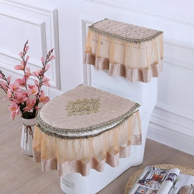 Juego de 3 fundas protectoras de tapa de cremallera de malla de encaje europeo y Foto 1 de 4