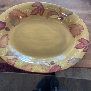 Plato/bandeja ovalada para servir Gates Ware Gold FALL HOJAS 18,5” X 14” 2009 retirado - Imagen 1 de 4