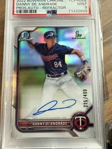 2022 Bowman Chrome Prospect Autos #CPADDE DANNY DE ANDRADE 215/499 PSA 9 AUTO - Bild 1 von 2