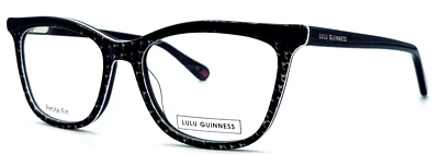 LULU GUINNESS - L892 BLC 50/16/135 - BLACK WHITE NEW Authentic WOMEN EYEGLASSES - Image 1 of 2
