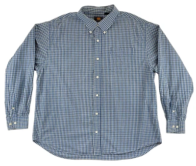 Camisa Route 66 Para Hombre XL Azul Cuadros Manga Larga Costera Náutica Informal Vestido Foto 1 de 4