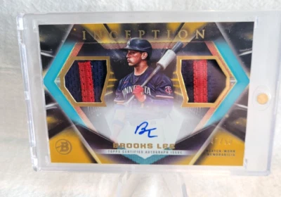 2023 Bowman Inception Brooks Lee Dual Jersey Patch Auto Gold #47/50 Twins - Image 1 of 2
