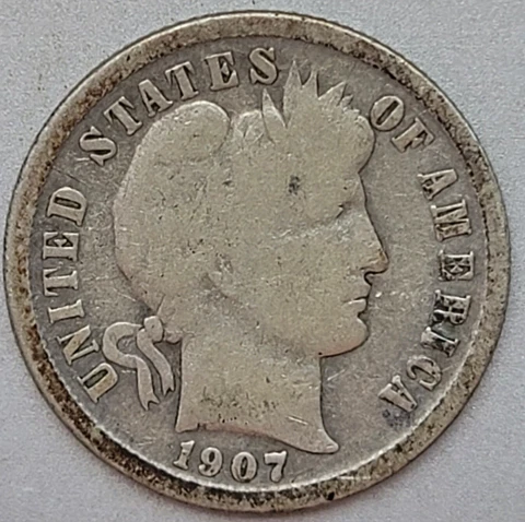 1907-O Silver Barber Dime Cover