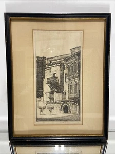 VTG. ORIG. Drypoint Etching Signed Cityscape - Picture 1 of 12
