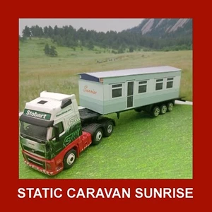 Caravan Static Home Containers Design 2 "Sunrise" x 3 OO Gauge 1:76 - Picture 1 of 9