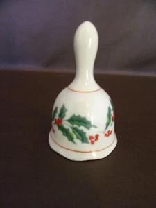 Porcelain Bell With Holly Leaves & Berries - Picture 1 of 5