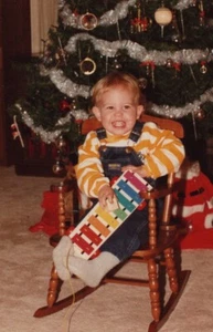 Silla Xilófono Colorido Niño Retrato Árbol de Navidad Adornos Infancia Años 80 - Imagen 1 de 3