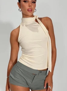 Princess Polly Damen MATHIAS TOP In Creme Größe US 2 Neu - Bild 1 von 8