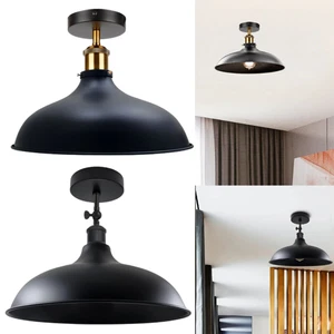 Retro ceiling lamp vintage ceiling light hanging lamp E27 black industrial lamp - Picture 1 of 16