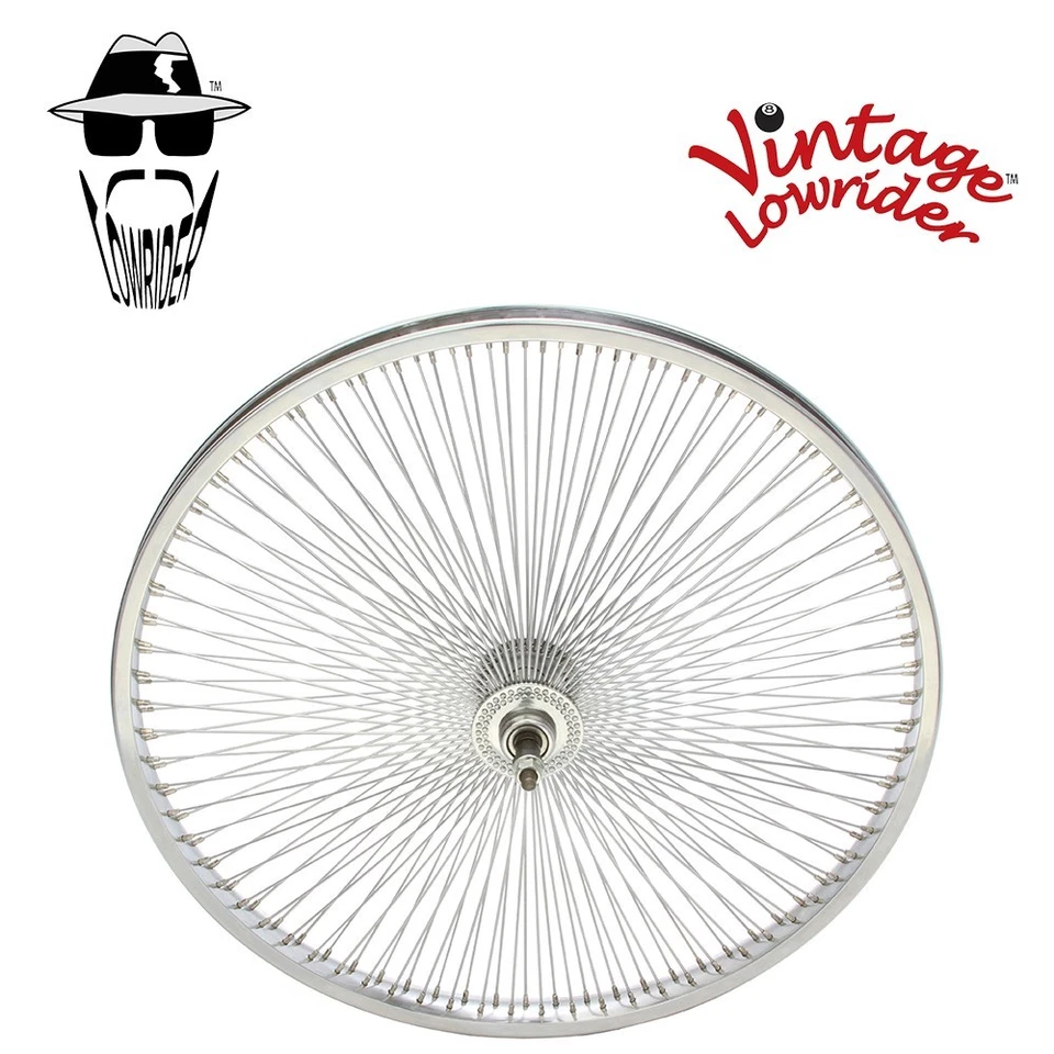 24" Vintage Lowrider Steel REAR FREEWHEEL Wheel 144 Spoke 14g Chrome - Image 1 of 1