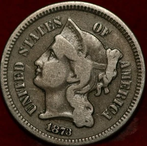 1873 Open 3 Philadelphia Mint Three Cent Coin - Picture 1 of 2