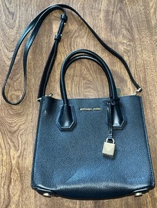 Michael Kors Mercer Medium Leather Messenger Bag, black - Picture 1 of 21