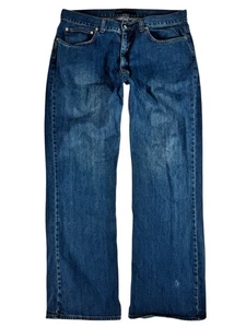 Perry Ellis blau dunkle Waschung mittelhoher Bund gerades Bein Denim Jeans Herren Größe 38 x 32 - Bild 1 von 24