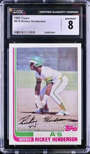 🔥 1982 Topps - RICKEY HENDERSON #610 - CGC 8!! - Picture 1 of 2