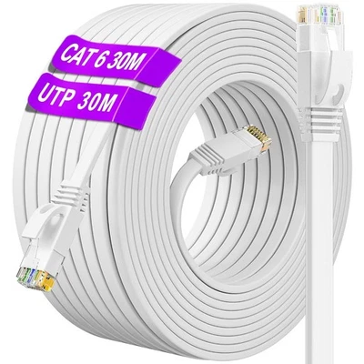 ikbc FLAT CAT6 Ethernet Cable RJ45 Cat6 250MHz 1000Mbps, LAN Cable 15-30M - Image 1 of 4