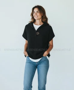 Brunello Cucinelli Women Cashmere Black Hooded Sweater Top Monili Size XXS - Picture 1 of 8