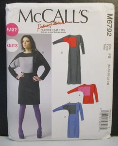Vestido McCall's Patrón 6792 Misses 3 Longitudes y Top Talla 16-18-20-22-24 Sin Cortar - Imagen 1 de 13
