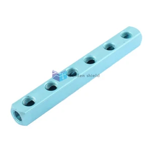 Air Compressor 1/4BSP Thread 6 Way 9 Ports Hose Manifold Block Splitter Blue✦Kd - Picture 1 of 4