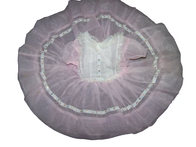 Vestido de fiesta transparente rosa Nanette vintage años 60 talla 1 (12 meses) para muñeca LRG Foto 1 de 4