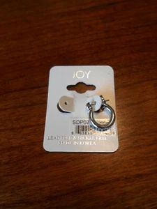 New Joy Drop/Dangle Earring silvertone 1/2" Drop silver Mini Hoop replacement - Picture 1 of 3