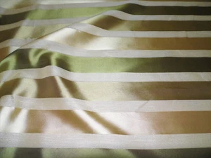 Fabric Robert Allen Beacon Hill Woodland Acres Lichen Stripe Silk Drapery *J19 - Picture 1 of 1
