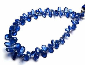 Super Quality Natural Gem Kyanite 4x6 to 7x11mm Faceted Pear Shape Briolettes 8" - Picture 1 of 1