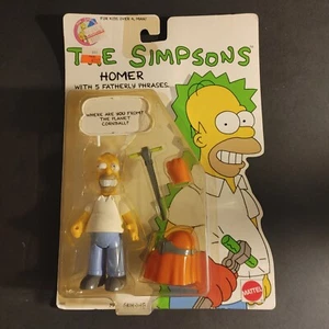 The Simpsons Homer w/ 5 Fatherly Phrases Action Figure Mattel 1990 - Picture 1 of 3