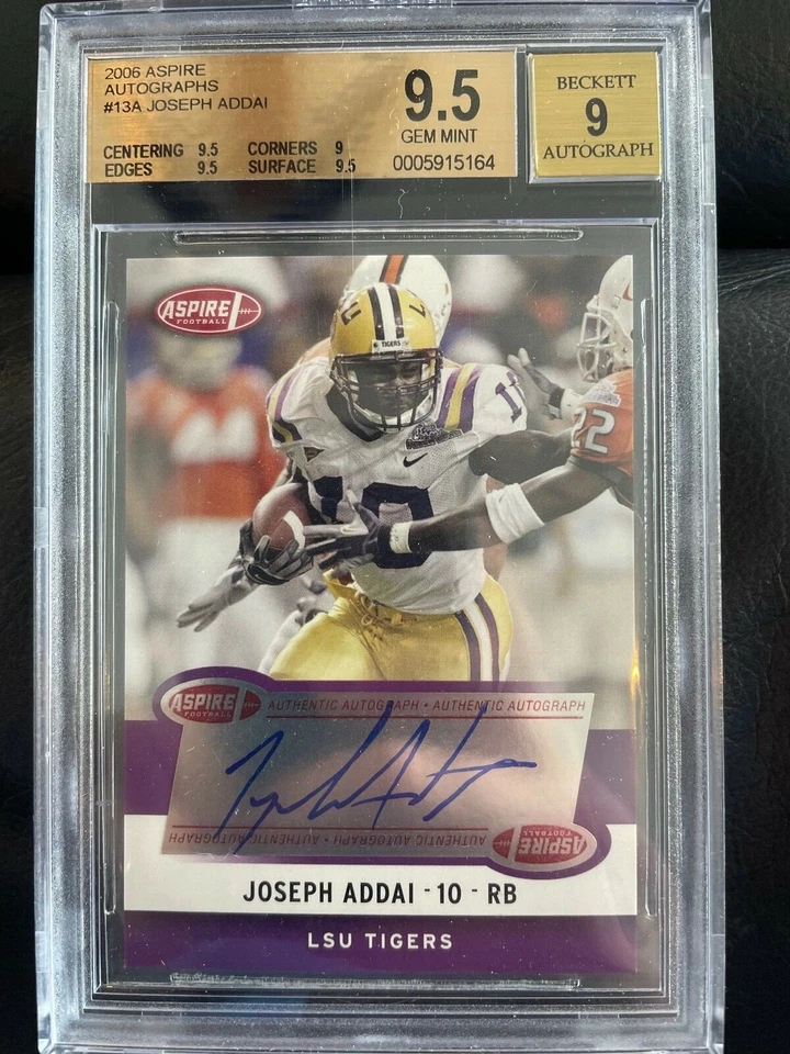 🔥🔥2006 ASPIRE JOSEPH ADDAI ROOKIE AUTO #1GA GRADED BGS MINT 9.5🔥🔥LSU COLTS - Image 1 of 2