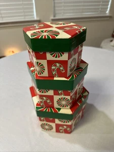 Set of 3 Nested Boxes Holiday Christmas - Picture 1 of 8
