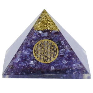 Pirámide de amatista flor de la vida orgonita reiki alivio curativo meditación yoga - Imagen 1 de 5