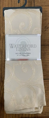 Waterford Sorelle Napkins Ivory Cloth - Set of 2 - Perfect for Holidays NWT - Image 1 of 2