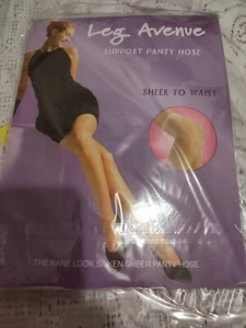 Pantyhose Sheer to Waist Honey Beige Black Nude Women Reg Nylon Leg Avenue 0907 - Picture 1 of 4