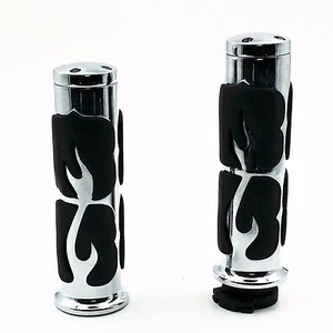 Poignées de guidon Flame 1 "pour Suzuki Honda Kawasaki Yamaha Harley Cafe XL - Picture 1 of 5