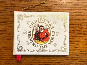 Vintage NATALE INTORNO AL MONDO Babbo Natale miniatura libro ornamento Kurt Adler 1980 - Foto 1 di 9