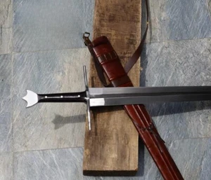 36" Hand Forged Carbon Steel Viking Sword Sharp Battle Ready Sword With Scabbard - Picture 1 of 5