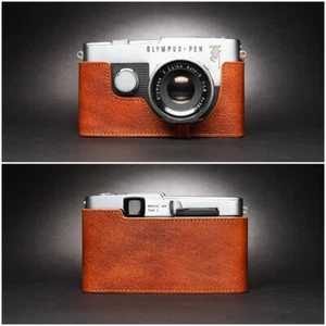 Olympus PEN F Leather Half Case Film Camera Retro Style Cover Insert TP Handmade - Picture 1 of 17