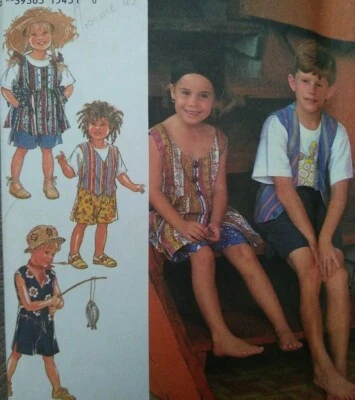 1970 Style 2477 Child Top Shorts Smock Waistcoat Sewing Pattern Age 3-8 Uncut - Image 1 of 3