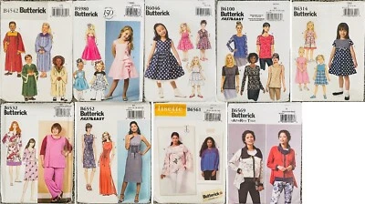 LOT OF 9 BUTTERICK SEWING PATTERNS ALL NEW AND UNCUT - Image 1 of 4