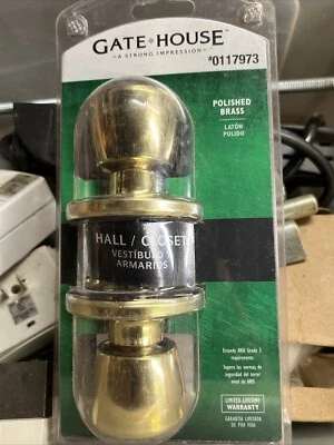 Gatehouse Hall Closet Door Knob Kit Polished Brass PN# 0117973 - Imagem 1 de 4