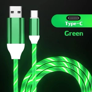 Glow In The Dark Fast Charging Cable USB C (green) - Picture 1 of 3