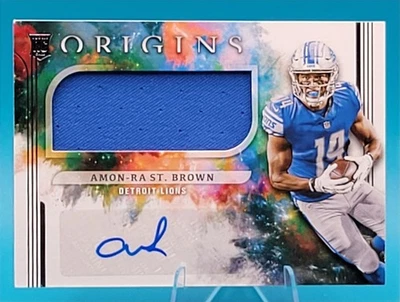 2021 Panini Origins Rookie Jumbo Jersey Autographs Amon-Ra St. Brown #183 (RPA) - Image 1 of 2