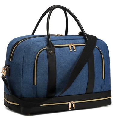 Bolsos de noche de fin de semana para mujeres damas Bolso de viaje Cuero Hombres Bolso de lona... Foto 1 de 4