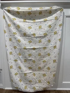 Vintage Crib Fitted Sheet Kittens Blue Pink Unisex - Picture 1 of 6